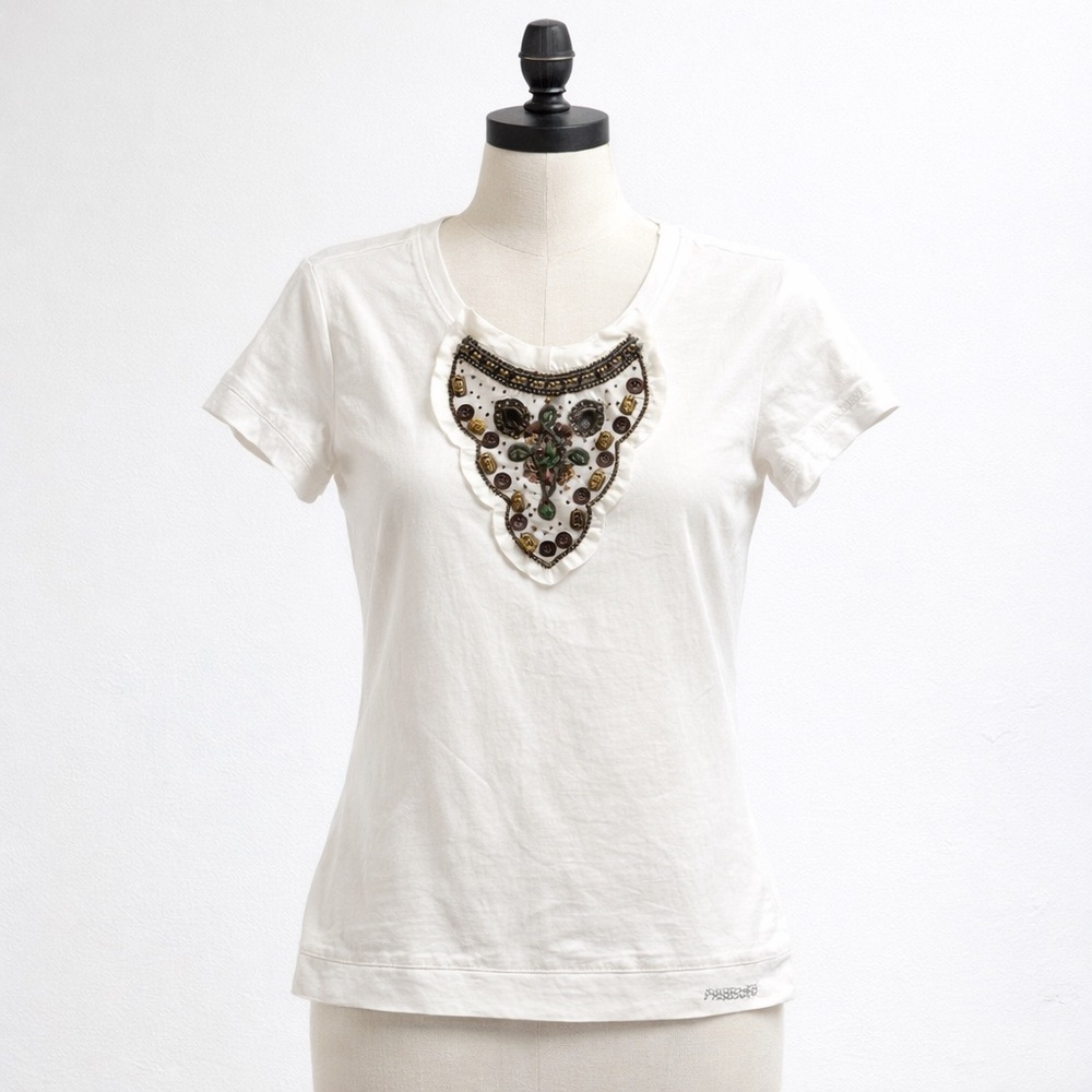 NWOT Parasuco Y2K Vintage Embellished Tee size M